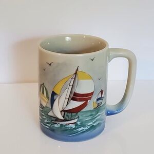 Otagiri Mug Sailboats 8 oz Japan Vintage